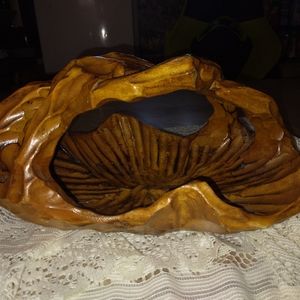 Hand Craved Wooden Basket